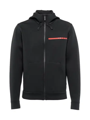 Prada Men's Technical Fabric Hoodie - Black - Size XXL | Thumbnail 1 Prada Men's Technical Fabric Hoodie - Black - Size XXL | Thumbnail 1