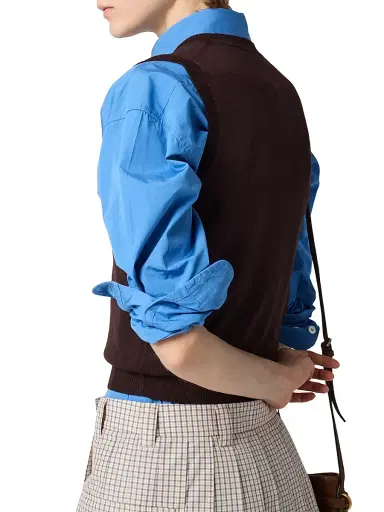 Miu Miu Women's Wool Sweater Vest - Brown - Size 0 | Thumbnail 4 Miu Miu Women's Wool Sweater Vest - Brown - Size 0 | Thumbnail 4