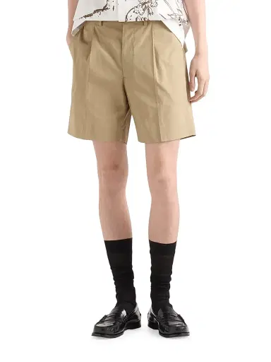 Prada Men's Cotton Bermuda Shorts - Beige Khaki | Thumbnail 2