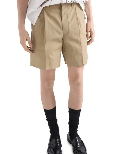 Prada Men's Cotton Bermuda Shorts - Beige Khaki | Thumbnail 3