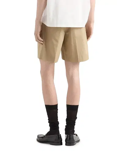 Prada Men's Cotton Bermuda Shorts - Beige Khaki | Thumbnail 4