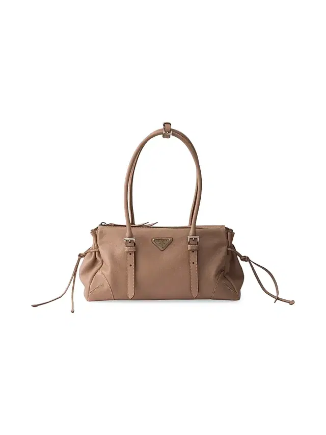 Prada Women's  Antiqued Leather Shoulder Bag - Light Brown