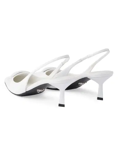 Prada Women's Patent Leather 55MM Slingback Pumps - White - Size 7.5 | Thumbnail 3 Prada Women's Patent Leather 55MM Slingback Pumps - White - Size 7.5 | Thumbnail 3