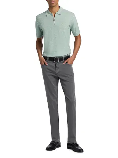 Stefano Ricci Men's Embroidered-Trim Cotton Jeans - Black Light Wash - Size 40 | Thumbnail 2