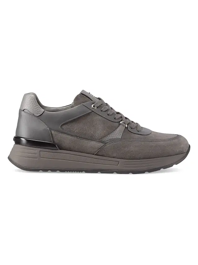 Men's Calf Leather Sneakers - Grey