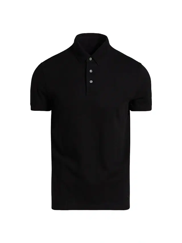 Emporio Armani Men's Chevron Cotton Jersey Polo Shirt - Black
