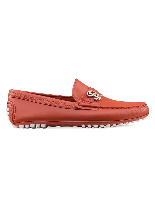 Stefano Ricci Men's Calfskin Leather Loafers - Orange Sierra Leon
