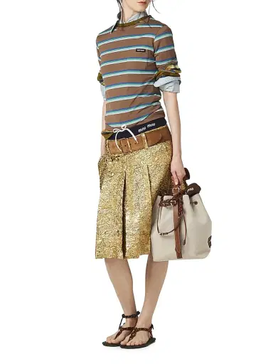 Miu Miu Women's Jersey T-Shirt - Brown - Size Large | Thumbnail 2