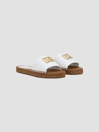 Dolce & Gabbana Women's DG Leather Espadrille Sandals | Thumbnail 2