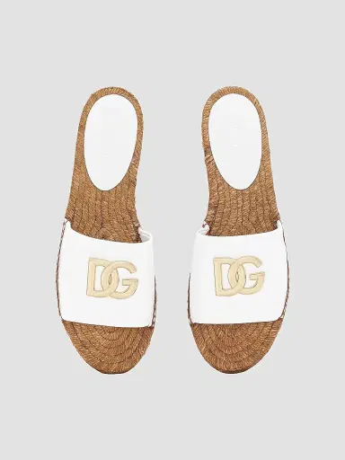 Dolce & Gabbana Women's DG Leather Espadrille Sandals | Thumbnail 4