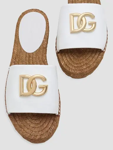 Dolce & Gabbana Women's DG Leather Espadrille Sandals | Thumbnail 5