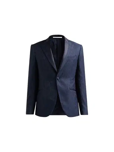 Pal Zileri Men's Floral-Embroidered Wool-Blend Dinner Jacket - Blue Navy | Thumbnail 1 Pal Zileri Men's Floral-Embroidered Wool-Blend Dinner Jacket - Blue Navy | Thumbnail 1
