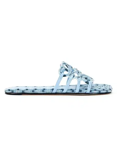 Loewe Women's x Paula's Ibiza Petal Anagram-Embroidered Sandals - Baby Blue | Thumbnail 1 Loewe Women's x Paula's Ibiza Petal Anagram-Embroidered Sandals - Baby Blue | Thumbnail 1
