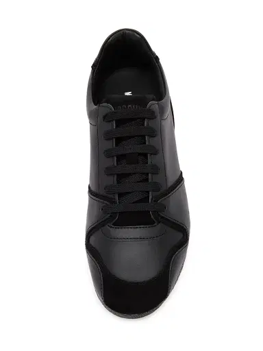 MOSCHINO Men's Leather & Suede Sneakers - Black - Size 13 | Thumbnail 4 MOSCHINO Men's Leather & Suede Sneakers - Black - Size 13 | Thumbnail 4
