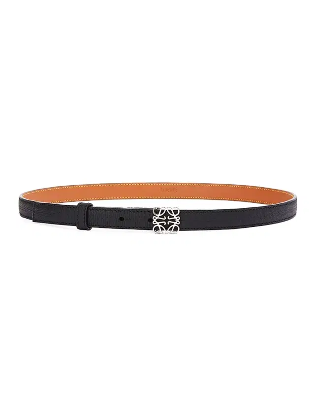 LOEWE Women's Anagram Pebbled Leather Belt - Black Palladium