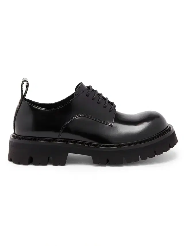 Men's Leather Lug Sole Shoes - Black