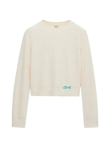 Loewe Women's Stitch Logo Wool Sweater - Ecru - Size Large | Thumbnail 1 Loewe Women's Stitch Logo Wool Sweater - Ecru - Size Large | Thumbnail 1