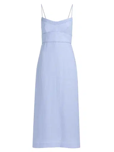 Zimmermann Women's Luna Linen Midi-Dress - Sky | Thumbnail 1 Zimmermann Women's Luna Linen Midi-Dress - Sky | Thumbnail 1
