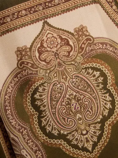 Zimmermann Women's Mahon Paisley Silk Tunic Midi-Dress - Olive Paisley - Size 8 | Thumbnail 8