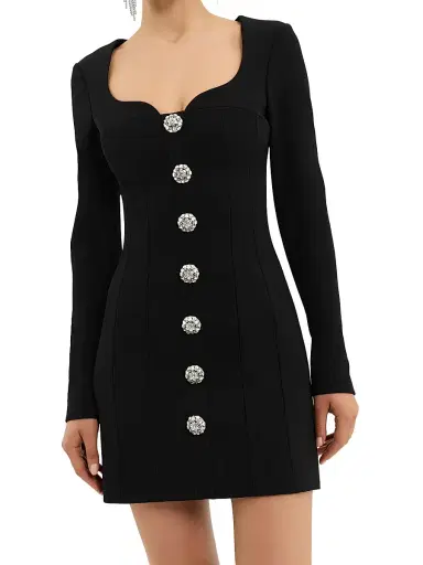 Rebecca Vallance Women's Annaleigh Diamanté Minidress - Black | Thumbnail 4