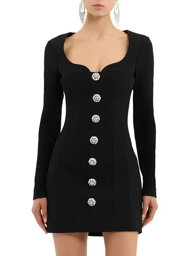 Women's Annaleigh Diamanté Minidress - Black