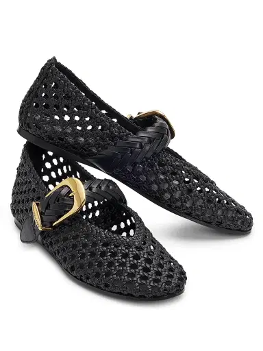 Zimmermann Women's Alchemy Leather Ballerina Flats - Black - Size 10 | Thumbnail 2 Zimmermann Women's Alchemy Leather Ballerina Flats - Black - Size 10 | Thumbnail 2