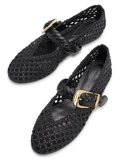 Zimmermann Women's Alchemy Leather Ballerina Flats - Black - Size 10 | Thumbnail 4 Zimmermann Women's Alchemy Leather Ballerina Flats - Black - Size 10 | Thumbnail 4