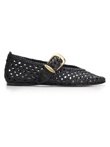 Zimmermann Women's Alchemy Leather Ballerina Flats - Black - Size 10 | Thumbnail 1 Zimmermann Women's Alchemy Leather Ballerina Flats - Black - Size 10 | Thumbnail 1