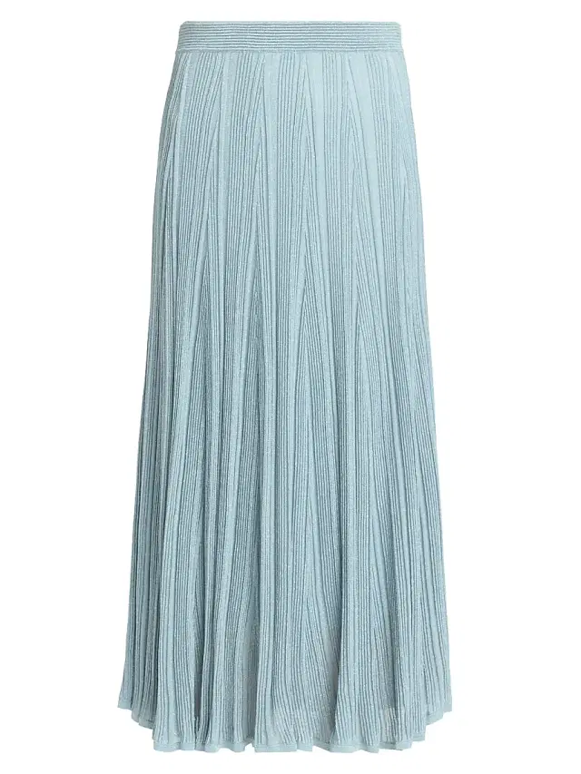 Women's Aster Metallic Midi-Skirt - Metallic Blue