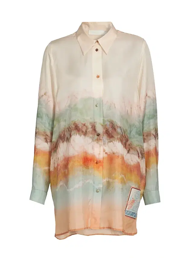 Zimmermann Women's Daylight Gradient Print Silk Relaxed Shirt - Tie Dye