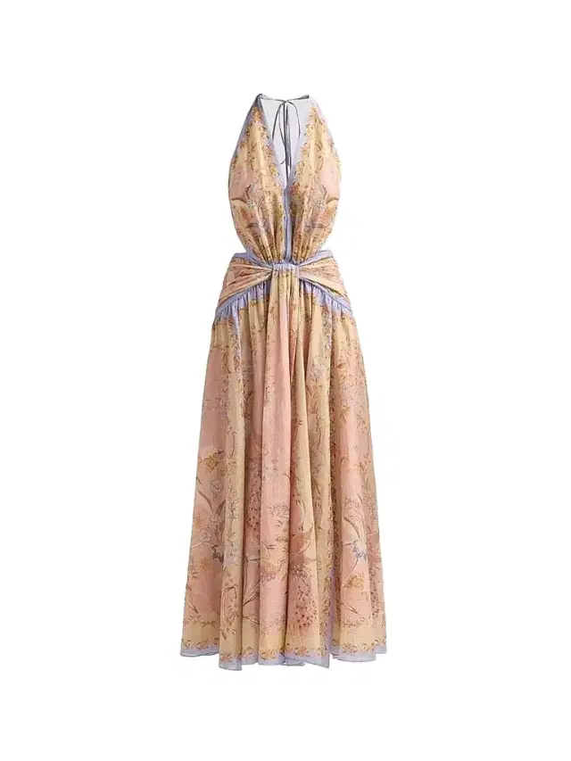 Women's Indra Floral A-Line Maxi Dress - Pink Scarf Floral