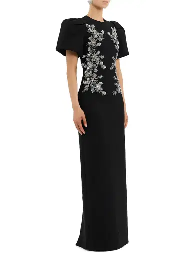 Rebecca Vallance Women's Zephyr Embellished Puff-Sleeve Gown - Black - Size 8 | Thumbnail 2 Rebecca Vallance Women's Zephyr Embellished Puff-Sleeve Gown - Black - Size 8 | Thumbnail 2