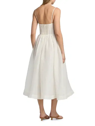 Zimmermann Women's Luna Linen-Silk Corset A-Line Midi-Dress | Thumbnail 5 Zimmermann Women's Luna Linen-Silk Corset A-Line Midi-Dress | Thumbnail 5