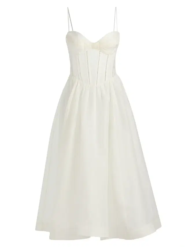 Women's Luna Linen-Silk Corset A-Line Midi-Dress -