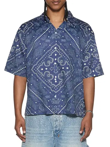 Ksubi Men's Paise Diner Short-Sleeve Shirt - Navy - Size XXL | Thumbnail 1
