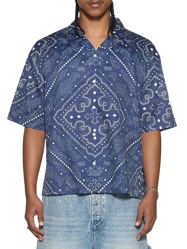 Men's Paise Diner Short-Sleeve Shirt - Navy