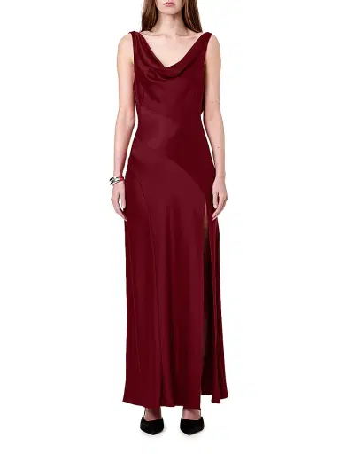 NICHOLAS Women's Alfina Double-Cowl Sleeveless Gown - Plum | Thumbnail 2