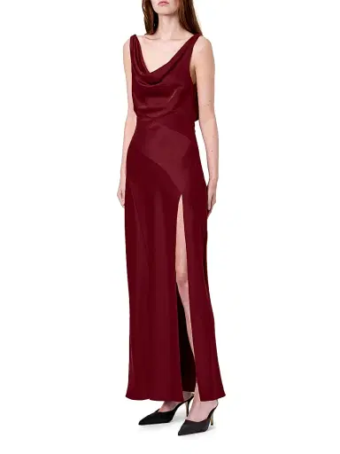 NICHOLAS Women's Alfina Double-Cowl Sleeveless Gown - Plum | Thumbnail 3