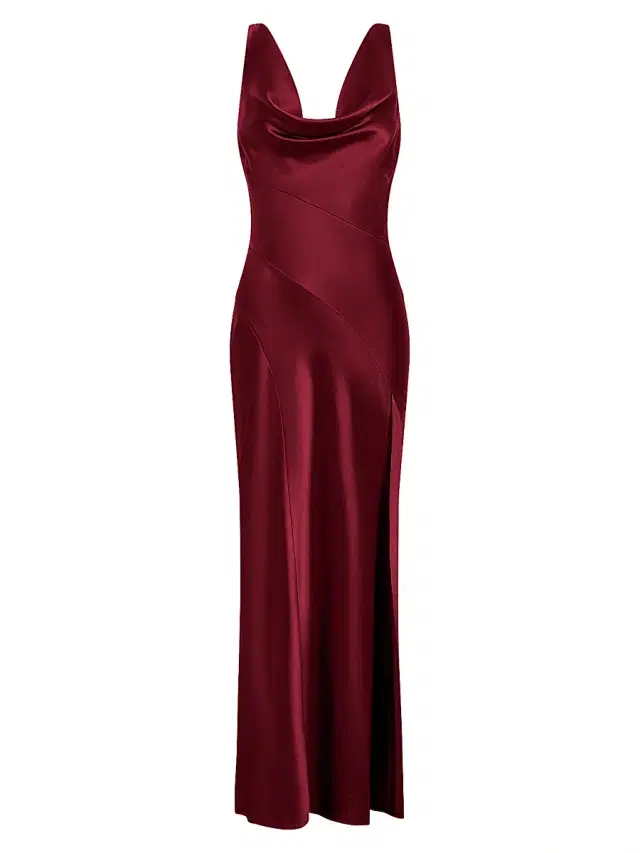 NICHOLAS Women's Alfina Double-Cowl Sleeveless Gown - Plum