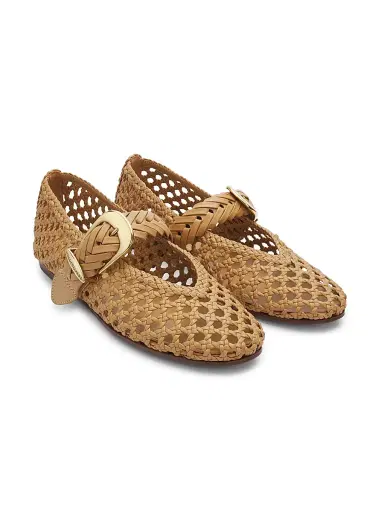 Zimmermann Women's Alchemy Leather Ballerina Flats - Wheat | Thumbnail 2 Zimmermann Women's Alchemy Leather Ballerina Flats - Wheat | Thumbnail 2