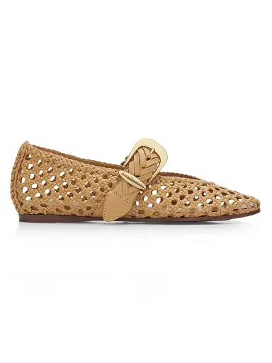 Zimmermann Women's Alchemy Leather Ballerina Flats - Wheat | Thumbnail 1 Zimmermann Women's Alchemy Leather Ballerina Flats - Wheat | Thumbnail 1