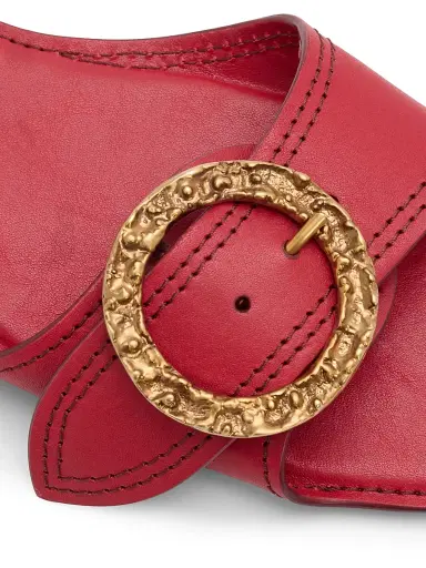 Zimmermann Women's Solena Leather Slip-On Sandals - Cherry - Size 11 | Thumbnail 5 Zimmermann Women's Solena Leather Slip-On Sandals - Cherry - Size 11 | Thumbnail 5