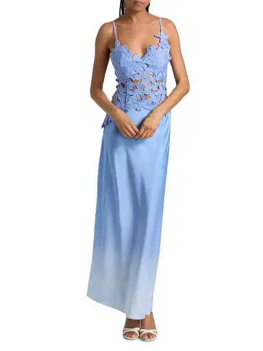 Significant Other Women's Idette Embroidered Lace Top - Cornflower - Size 6 | Thumbnail 2