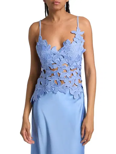 Significant Other Women's Idette Embroidered Lace Top - Cornflower - Size 6 | Thumbnail 3