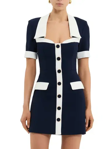 Rebecca Vallance Women's Ula Crepe Minidress - Navy | Thumbnail 1