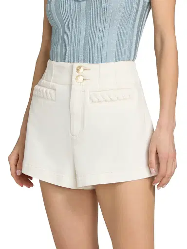 Zimmermann Women's Roselight Braided Detail Denim Shorts | Thumbnail 3 Zimmermann Women's Roselight Braided Detail Denim Shorts | Thumbnail 3