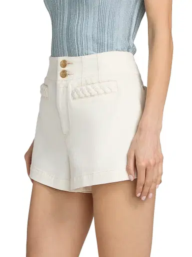 Zimmermann Women's Roselight Braided Detail Denim Shorts | Thumbnail 4 Zimmermann Women's Roselight Braided Detail Denim Shorts | Thumbnail 4