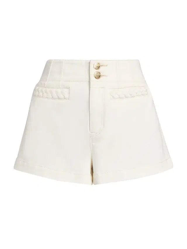 Women's Roselight Braided Detail Denim Shorts - Vintage Cream