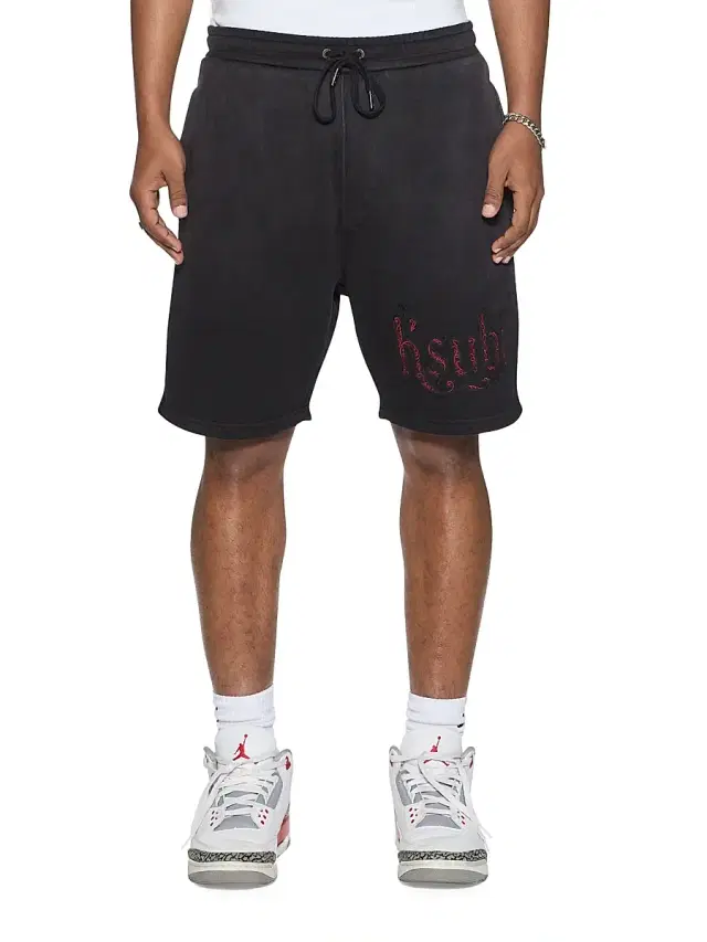 Ksubi Men's Paise Trak Embroidered Cotton Shorts - Charcoal