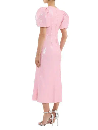 Rebecca Vallance Women's Lydia Bow-Accented Sequined Midi-Dress - Light Pink - Size 8 | Thumbnail 2